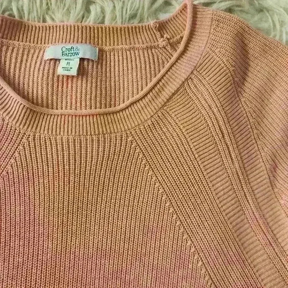 Croft & Barrow Women's  peach color, long sleeve, lightweight, sweater size PL - Picture 6 of 12